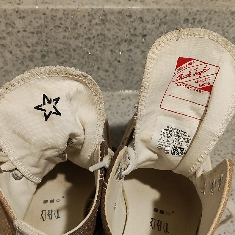 Converse High-Tops in Brown and Cream - Picture 10 of 10
